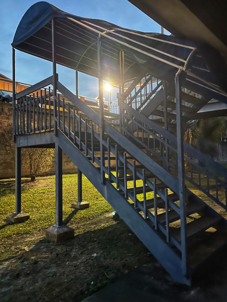 Stairs leading up to entrance