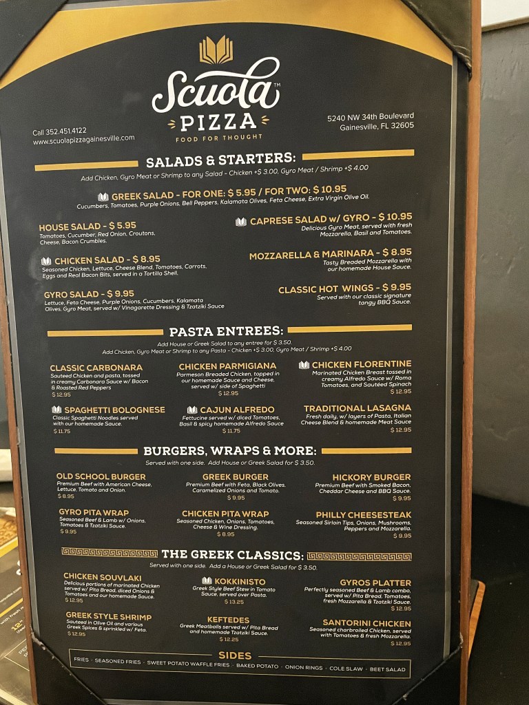 Menu items