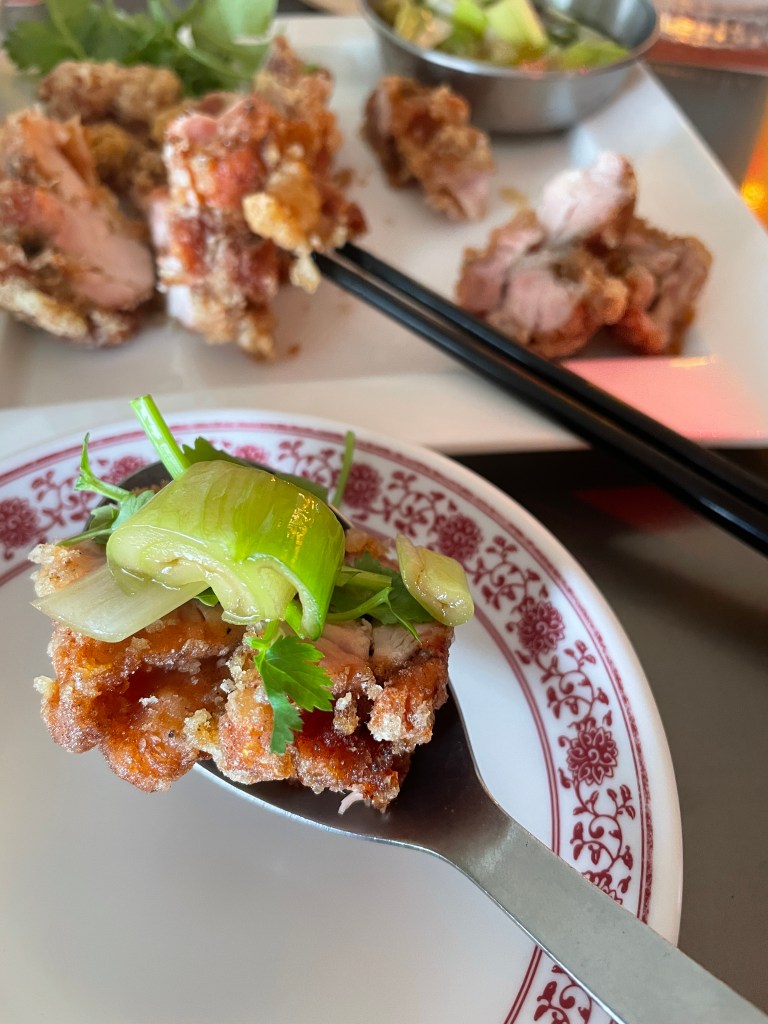 Chicken with Green Onion Sauce and Cilantro