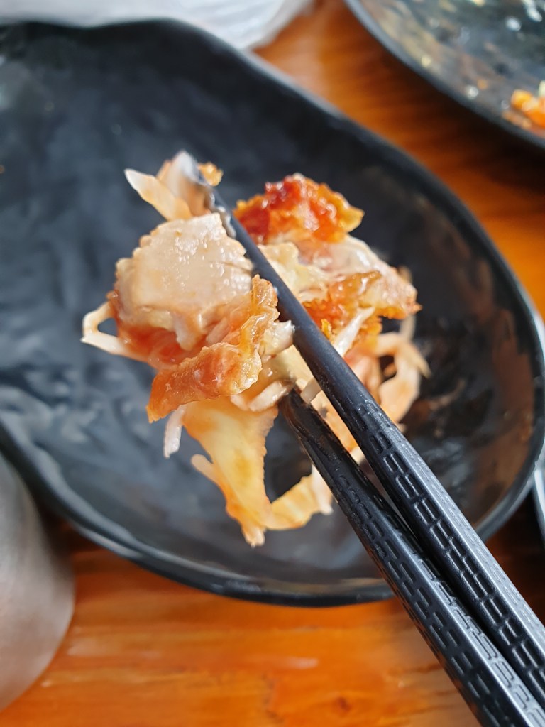 Chicken paired with cabbage salad