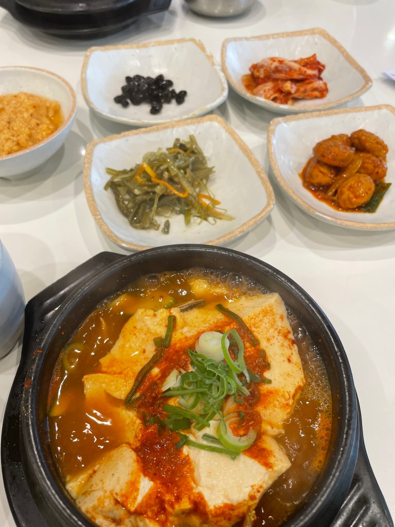 Seafood Soondubu with side dishes