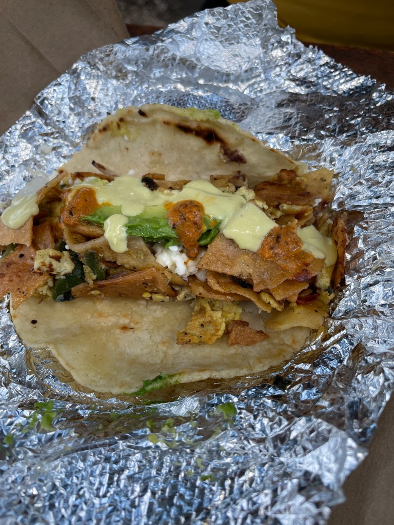 Inside of the taco