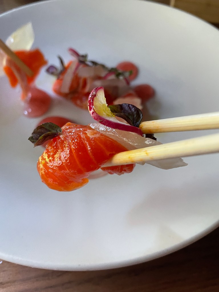 Ocean trout sashimi slice