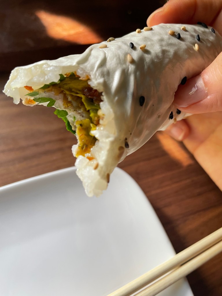 Handrolls with toppings inside