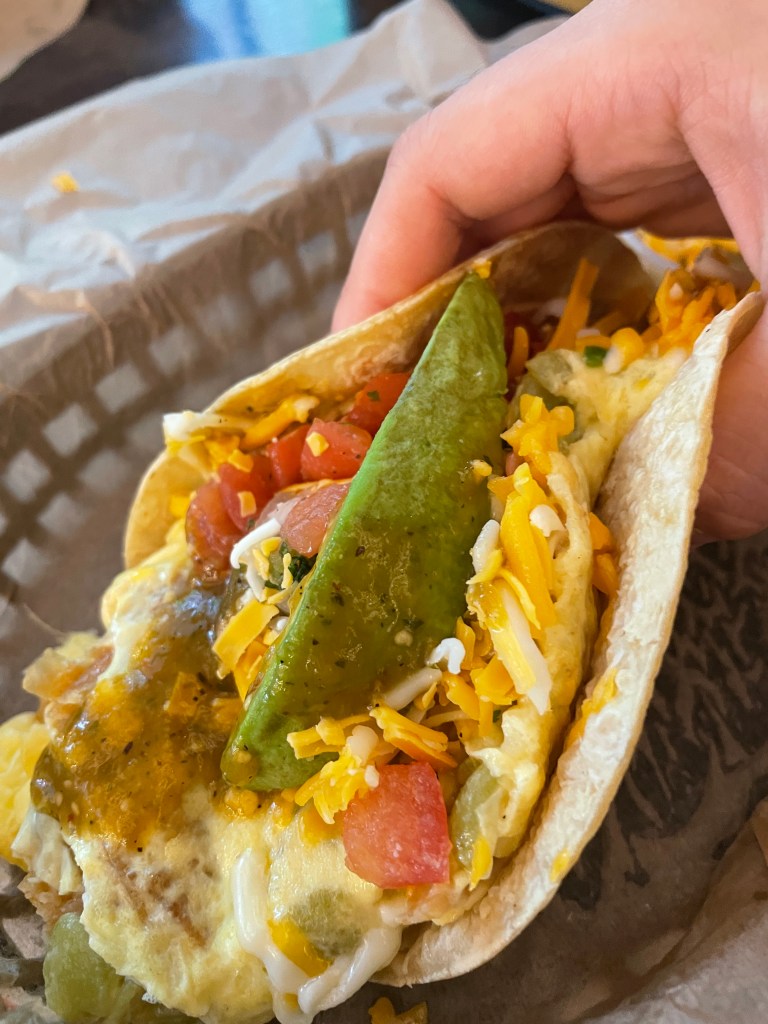 Definitely seems like an omelet taco!