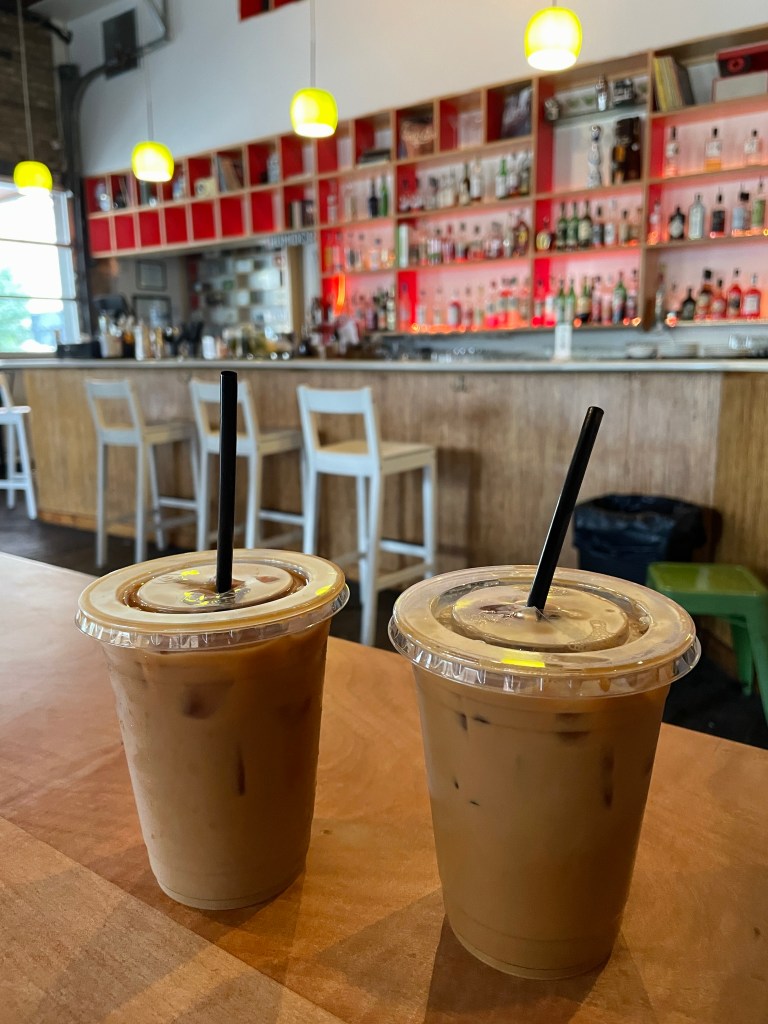 Regular Iced coffee (left), Vietnamese iced coffee (right)