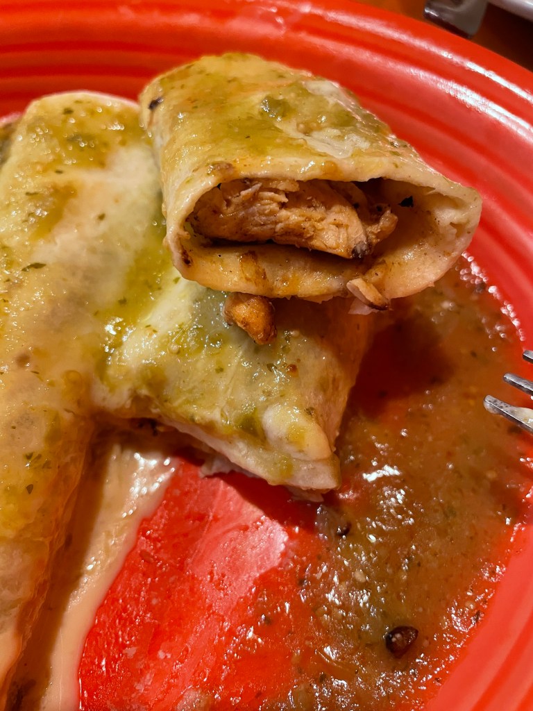 Inside of chicken enchilada