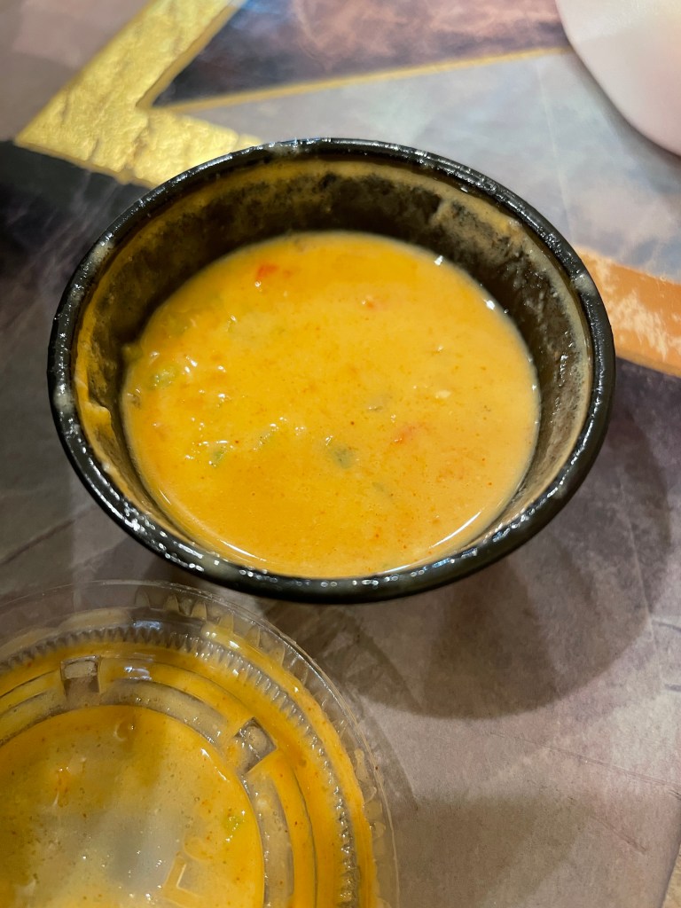 This sauce has diced veggies and it was very refreshing!